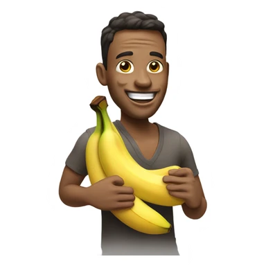 ‘Create an emoji of a man eating a banana that is dripping with coconut milk’ sticker
