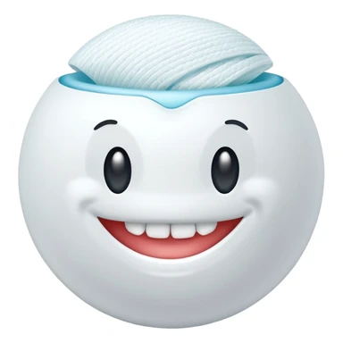 Ball of white dental floss sticker