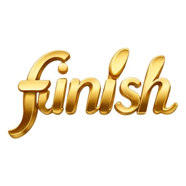 The Word "finish" written in script sticker