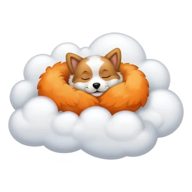 Bague dog with Orange necklace sleeping in cloud sticker
