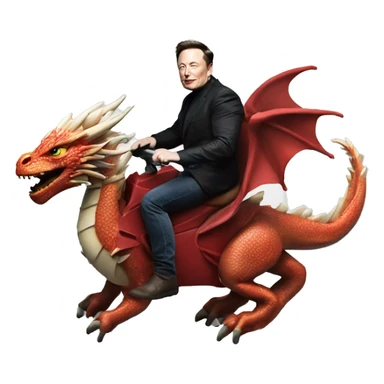 Elon Musk riding on dragon in spce  sticker