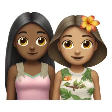 Three girls in Costa Rica wearing cute outfits with a sloth on one girl’s shoulder  sticker