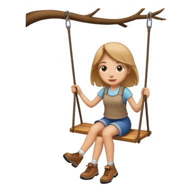 swing hike light brown girl  sticker