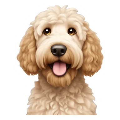 fluffy light brown golden doodle sticker
