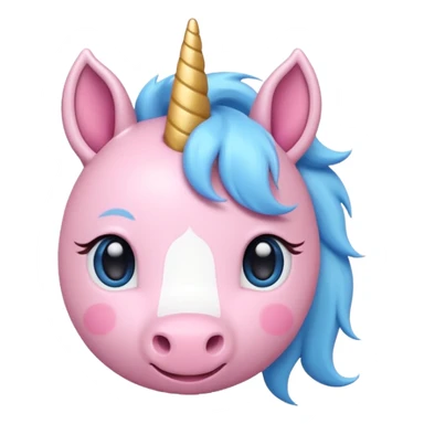 cute minimal unicorn head emoji, very simple lines, soft rounded shapes, pastel color palette, small friendly eyes, tiny blush, no complex textures, kawaii friendly mood, center composition, white background, extremely minimal details, modern emoji aesthetics sticker