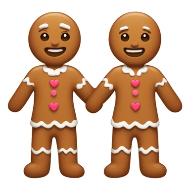 2 gingerbread’s holding their hands with love  sticker