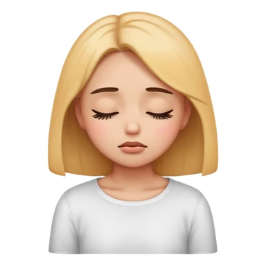 A cute emoji girl closing eyes and being sad cute  sticker