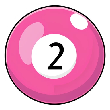 pink billiard ball with the number 23 sticker
