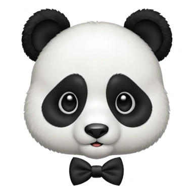 panda face wearing a bow tie sticker