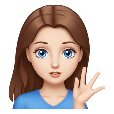White girl brown hair blue eyes, telling facts , speaking and looking like a diva pose sticker