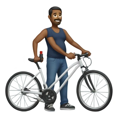 pregnant man holding a bike pump sticker