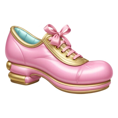 vintage rococo pale gold & pink inflatable puffy shoe sticker
