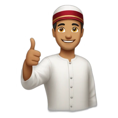 happy, young Omani man thumbs up  sticker