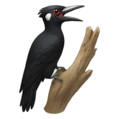 Black woodpecker sticker