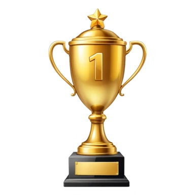 Number one trophy with gold medal sticker