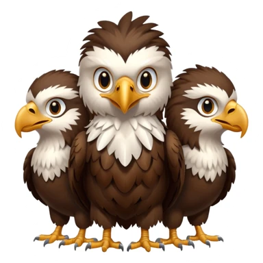 3 Bébés aigle avec des plumes d'indien sticker