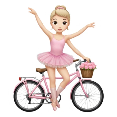 Pretty ballerina on a bicycle sticker