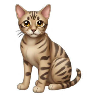 Dark beige/grey Bengal cat sticker