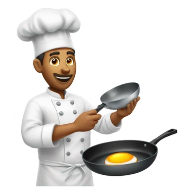 A chef flipping eggs  sticker