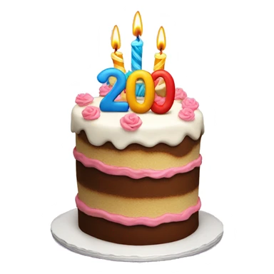 Birthday cake for 20th birthday sticker
