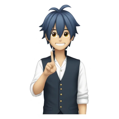 “Mikage Reo”From the anime bluelock doing a peace sign sticker