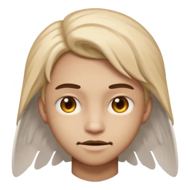 Metade do rosto anjo outra metade demônio igual os do zap sticker