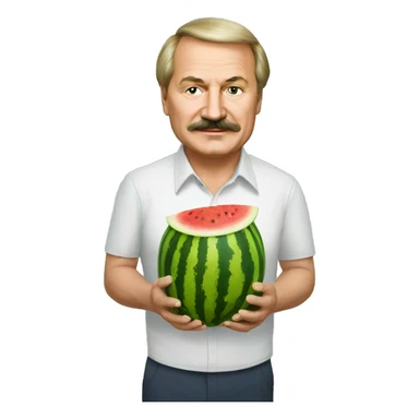 Lukashenko holds watermelons sticker
