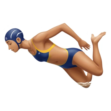 swimmer diving into a swimming pool, side profile view, smooth gradients, clean lines, realistic proportions. sticker