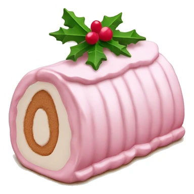 light pink Yule log cake sticker