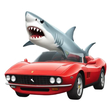 a shark in a ferrari sticker