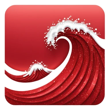 red glitter wave sticker