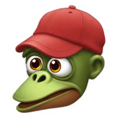 singe avec un sweet rouge et un air du meme pepe sticker