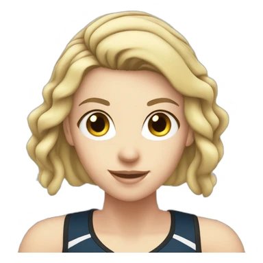 white girl,volleyball, over the net sticker