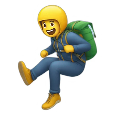 man jumping with a parachute sticker