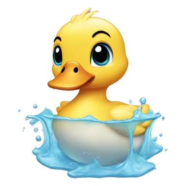 Baby duck playing in water  sticker