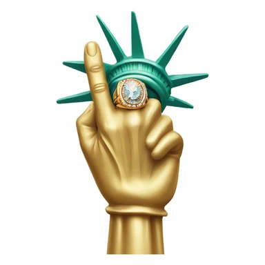 Statue of liberty hand with championship ring sticker