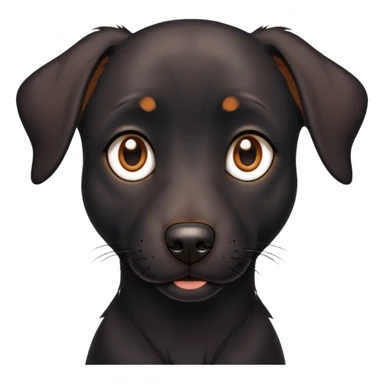 black skinny dog with brown eyes sticker