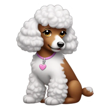 Poodle massage girl sticker