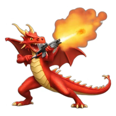 red dragon firing with rifle sticker