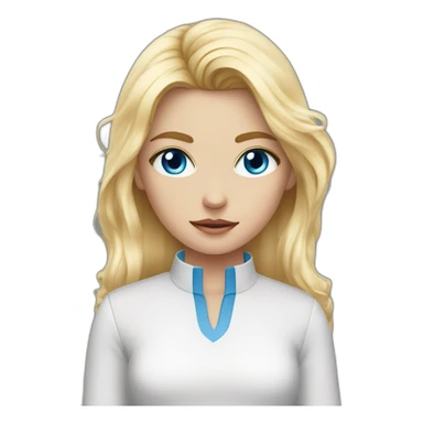 Girl with blond hair and blue eye take coup off blood sticker