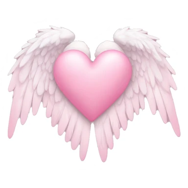 pink pastel heart with angel wings sticker