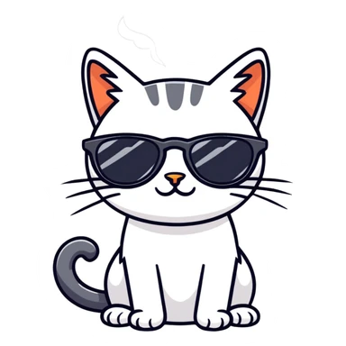 cat smoking with sunglasses sticker