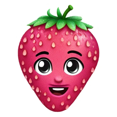 Hot pink frozen strawberry with glitter  sticker