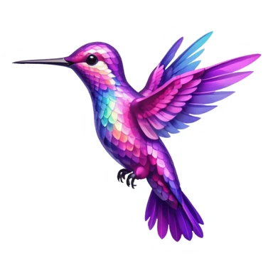 Pink/purple hummingbird emoji sticker