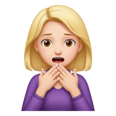 girl choking herself with her hands as a joke sticker