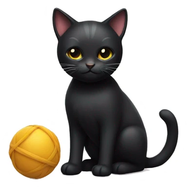 Black cat with toy  sticker