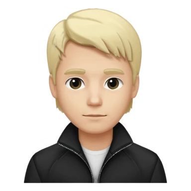 balck and white photo man blonde in jacket sticker