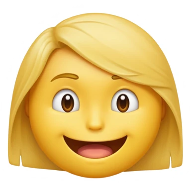 yellow traditional emoji looking down biting half of bottom lip tucking back invisible hair sticker