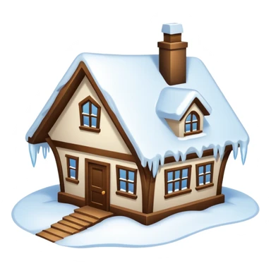 house buried in snow sticker