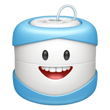 Ball of white dental floss sticker